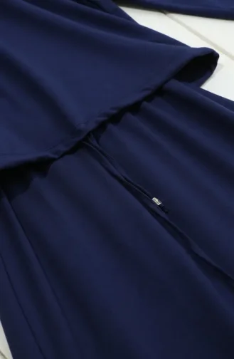 Büzgü Detaylı Bağcıklı ikili Takım 0244-01 Lacivert