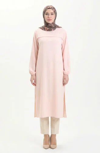 Side Slit Long Tunic 4104-08 Powder 4104-08