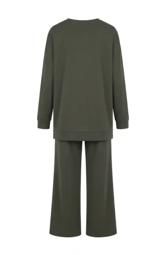 Ensemble Deux Pièces En Tissu Oysho Avec Broche 2238-03 Kaki 2238-03