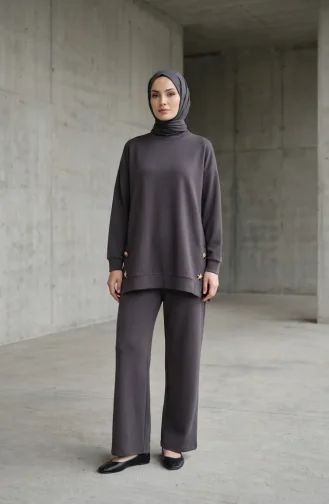 Oysho Stoff-Zweiteiler Mit Brosche 2238-04 Anthrazit 2238-04