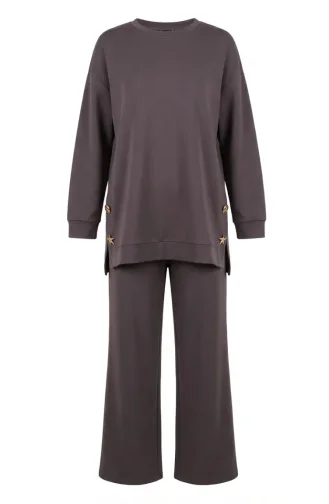 Oysho Stoff-Zweiteiler Mit Brosche 2238-04 Anthrazit 2238-04