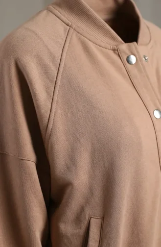 طقم مكون من قطعتين بأزرار كبس، مقاس كبير، 12009-01 بيج 12009-01