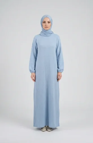 Robe D`hiver En Maille Texturée 2511-01 Bleue 2511-01
