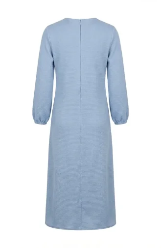 Robe D`hiver En Maille Texturée 2511-01 Bleue 2511-01