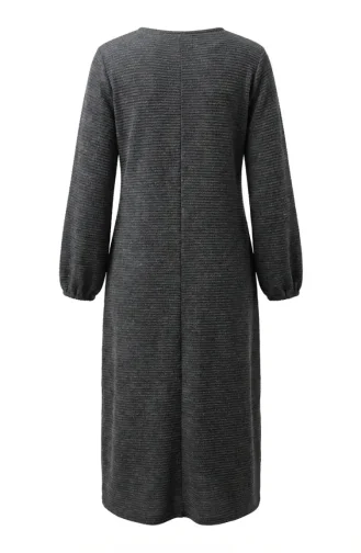 Robe D`hiver En Maille Texturée 2511-04 Anthracite 2511-04