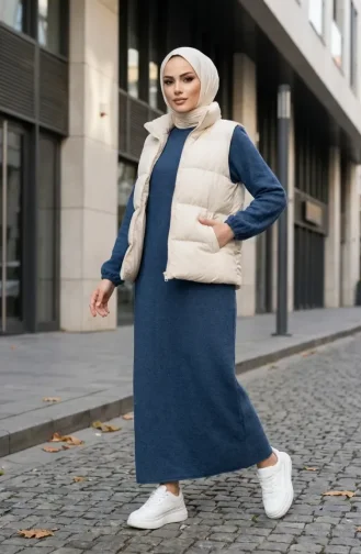 Robe D`hiver En Maille Texturée 2511-05 Indigo 2511-05