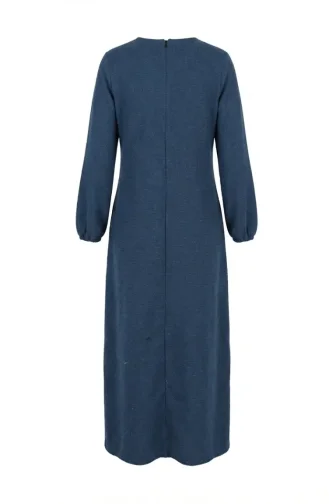 Robe D`hiver En Maille Texturée 2511-05 Indigo 2511-05