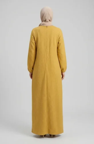 Robe D`hiver En Maille Texturée Moutarde 2511-06 2511-06