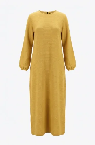Robe D`hiver En Maille Texturée Moutarde 2511-06 2511-06