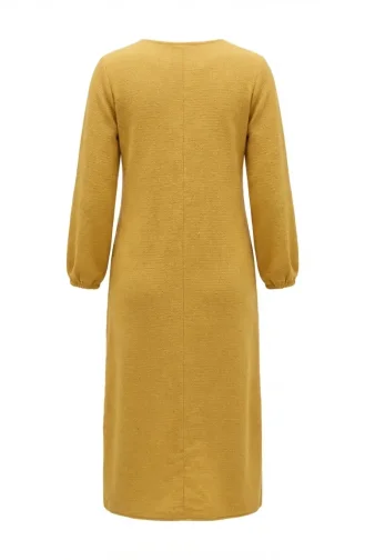 Robe D`hiver En Maille Texturée Moutarde 2511-06 2511-06
