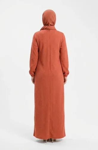 Robe D`hiver En Maille Texturée Orange 2511-07 2511-07
