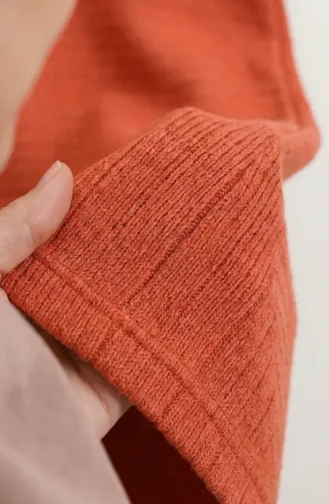 Robe D`hiver En Maille Texturée Orange 2511-07 2511-07