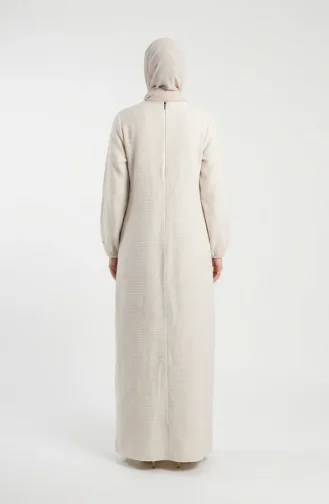 Robe D`hiver En Maille Texturée Crème 2511-08 2511-08
