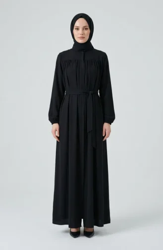 Abaya à Manches élastiquées Modèle 5084-01 Noire 5084-01