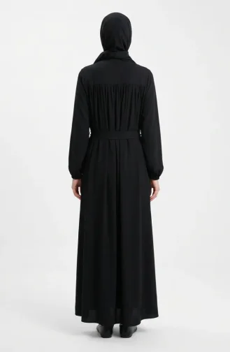 Abaya à Manches élastiquées Modèle 5084-01 Noire 5084-01