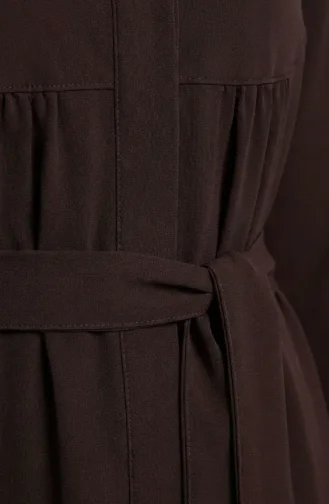 Abaya à Manches élastiquées Modèle 5084-04 Marron 5084-04