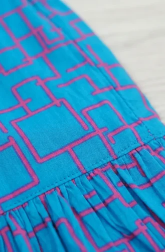 Jupe à Volants En Viscose Taille élastique Bleu 2012U-01 2012U-01