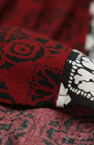 Jupe à Volants En Viscose Taille élastique Coloris Bordeaux 2012V-01 2012V-01