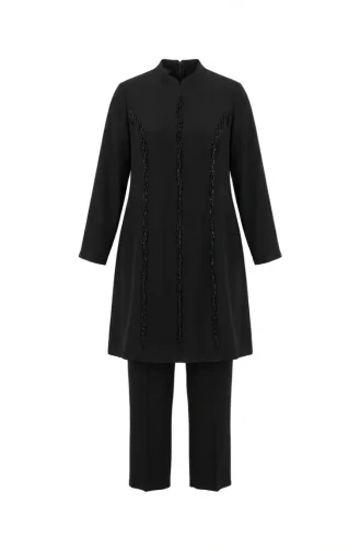 Plus Size Beaded Two-Piece Set 6290-01 Black 6290-01