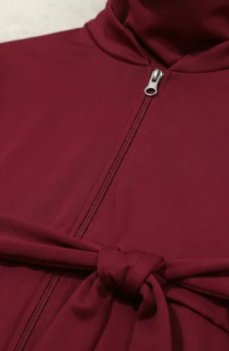 Full-Zip Modest Swimsuit 2602-01 Burgundy 2602-01