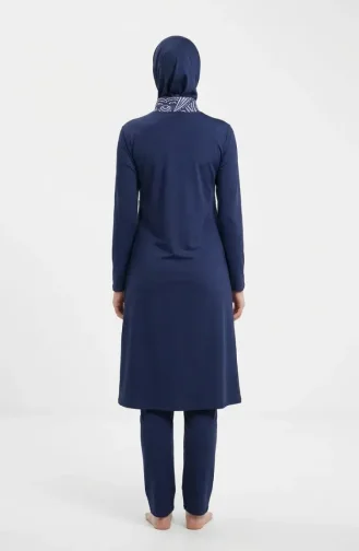 Badeanzug Aus Lycra Mit Ethnischem Muster Marineblau Modell 2313-02 2313-02