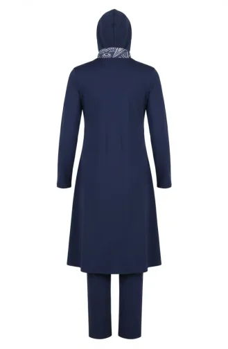 Badeanzug Aus Lycra Mit Ethnischem Muster Marineblau Modell 2313-02 2313-02