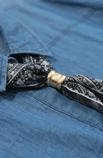 Jeans-Tunika Mit Schal-Detail 12119-02 Jeansblau 12119-02