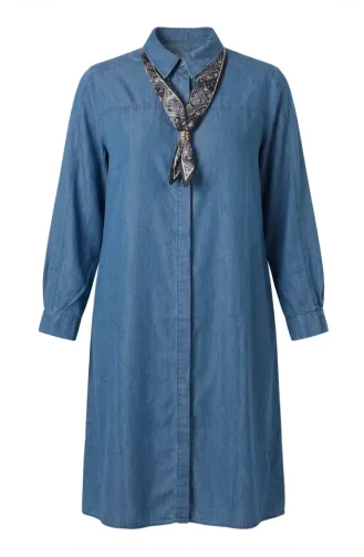 Jeans-Tunika Mit Schal-Detail 12119-02 Jeansblau 12119-02