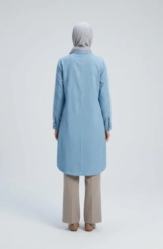 Gestreifte Jeans-Tunika 23932-01 Eisblau 23932-01
