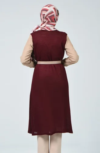 Thin Spring/Summer Long Vest 8767-01 Dark Burgundy 8767-01
