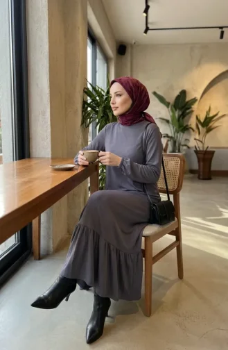 Kleid Mit Rüschensaum 2244-02 Anthrazit 2244-02