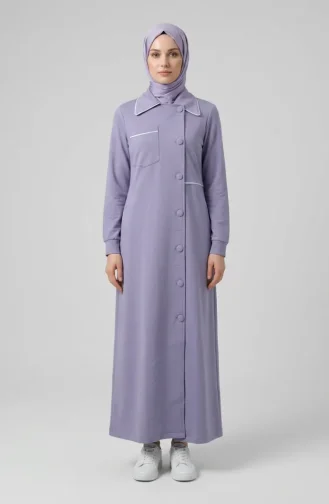 عباية بأزرار بخيطين 71176-05 لون أرجواني فاتح 71176-05