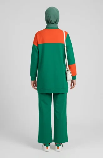 Block Pattern Two-Piece Set 70096-02 Green 70096-02