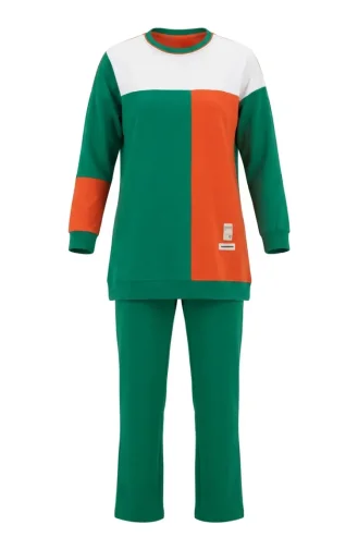 Block Pattern Two-Piece Set 70096-02 Green 70096-02