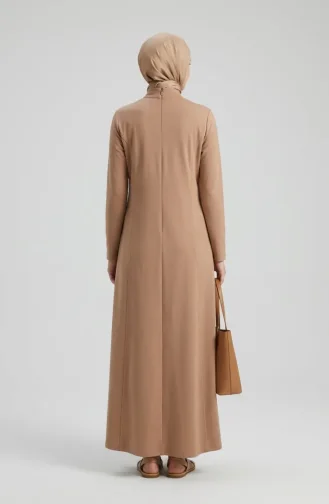 Robe Sport Grande Taille Avec Fermeture éclair Beige 12024-02 12024-02