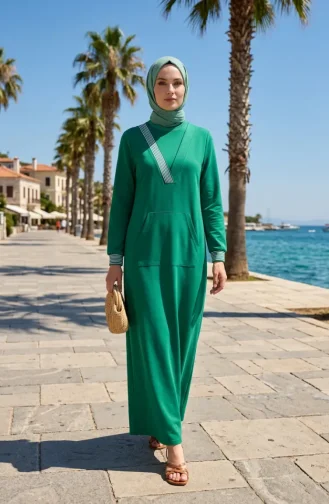 Sportkleid Mit Kängurutasche 71188-03 Grün 71188-03