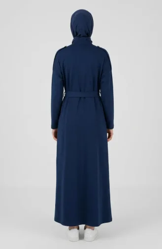 عباية بحزام من خيطين 71177-01 لون كحلي 71177-01