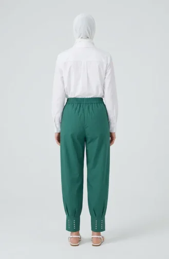 Broek Met Elastische Taille En Steentjesversiering 71101-05 Groen 71101-05