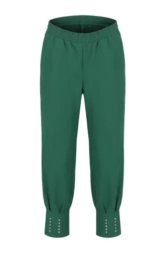 Broek Met Elastische Taille En Steentjesversiering 71101-05 Groen 71101-05