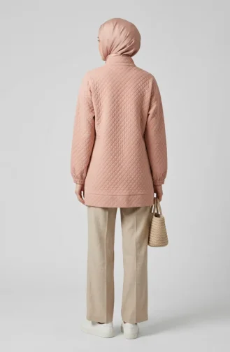 Dik Yaka Kapitone Sweatshirt 71227-03 Bej