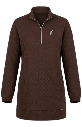 Dik Yaka Kapitone Sweatshirt 71227-05 Kahverengi