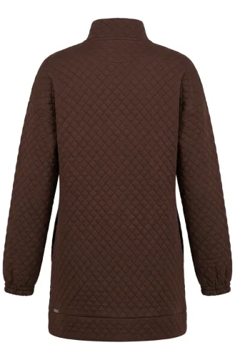 Dik Yaka Kapitone Sweatshirt 71227-05 Kahverengi