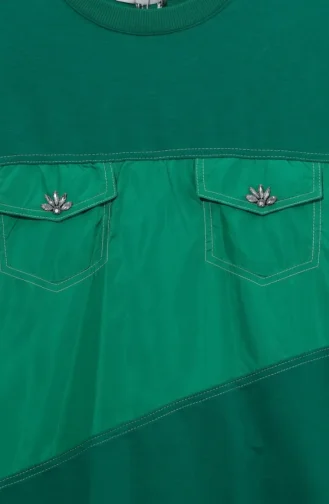 Ensemble Deux Pièces Avec Détails De Poche 71149-02 Vert 71149-02