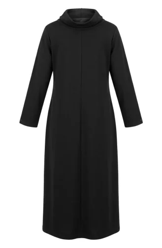 Sportkleid In Großen Größen Mit Paspelierung 12027-01 Schwarz 12027-01