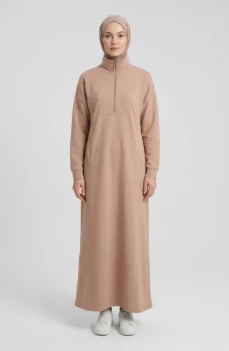 Robe Beige Avec Fermeture éclair Au Col 71041-01 71041-01