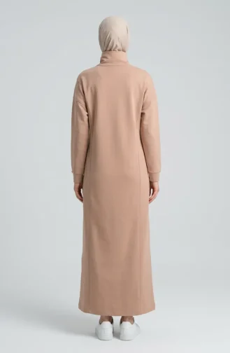 Robe Beige Avec Fermeture éclair Au Col 71041-01 71041-01