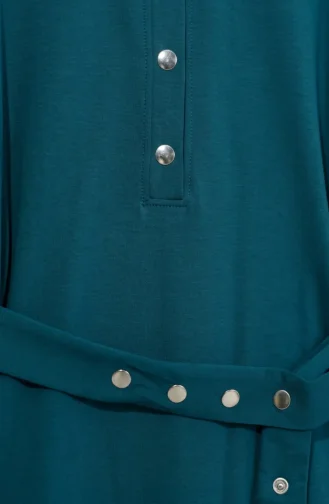 Sportkleid Mit Druckknopfleiste Und Gürtel 71183-01 Petrol 71183-01