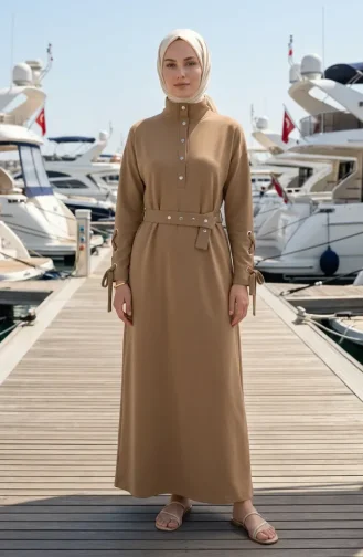 Robe Sport Ceinturée à Boutons-pression 71183-04 Moutarde 71183-04