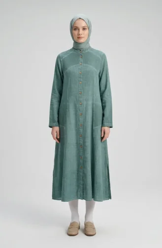 Authentic Buttoned Hooded Tunic 8030-04 Light Green 8030-04