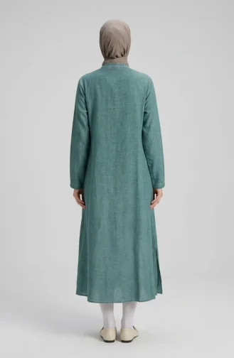 Authentic Buttoned Hooded Tunic 8030-04 Light Green 8030-04